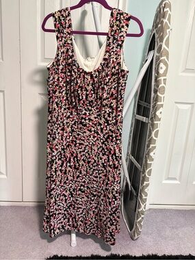 Floral Sleeveless Black & Pink Summer Dress Size 20W